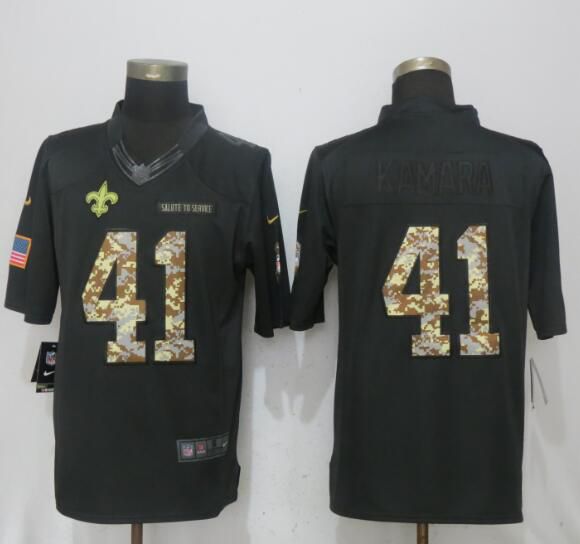 Men New Orleans Saints #41 Kamara Anthracite Salute To Service New Nike Limited NFL Jerseys->->NFL Jersey
